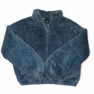 Wild Fable Y2K Style Cornflower Blue Faux Fur Puffer Jacket